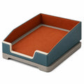 Bandeja organizadora de escritorio azul, naranja y gris