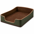 Bandeja organizadora de escritorio verde y marrón con diseño apilable