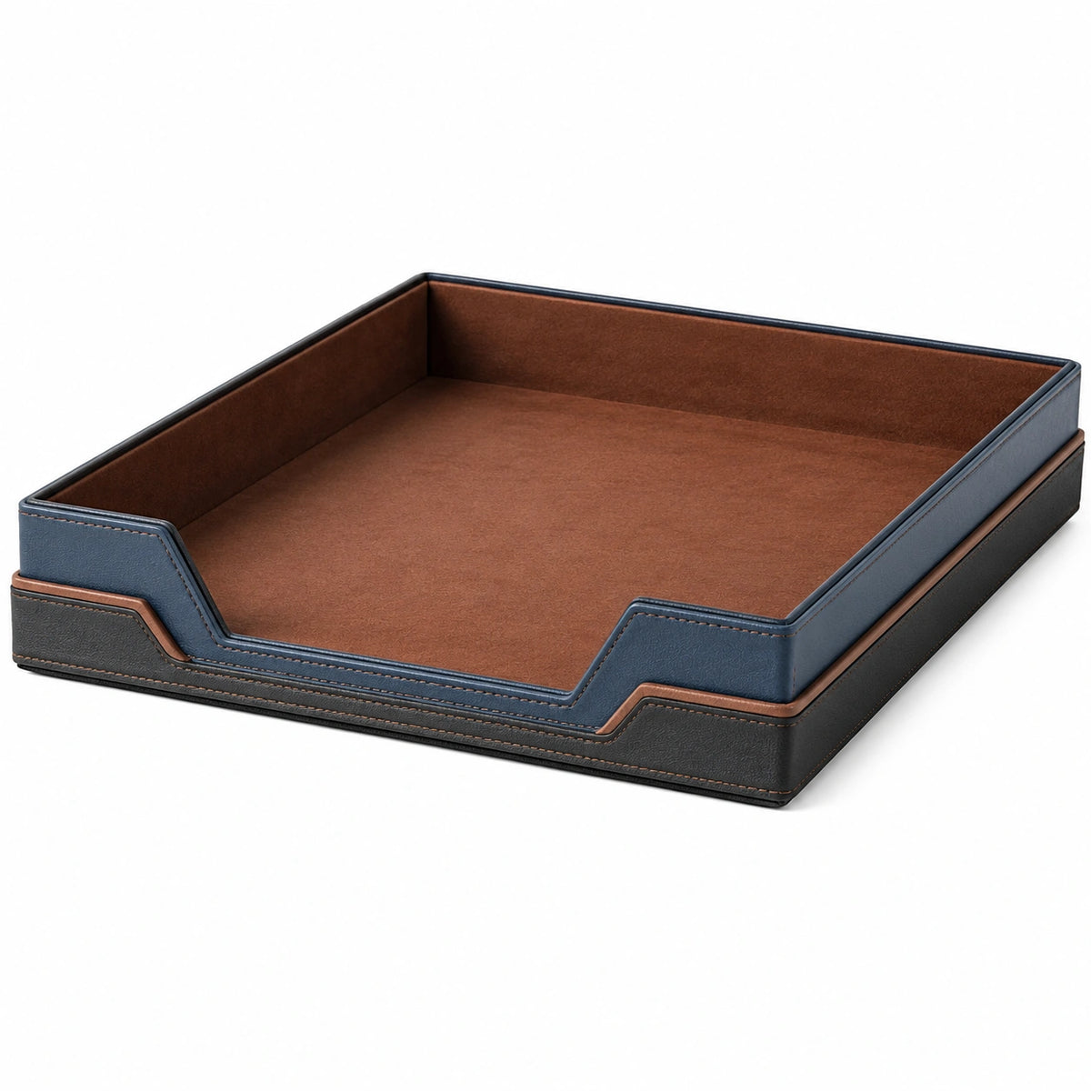 Bandeja Organizadora de Documentos Azul y Marrón 32x25x6