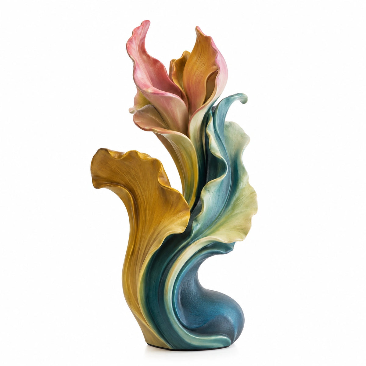 Escultura Decorativa de Flor Abstracta Multicolor