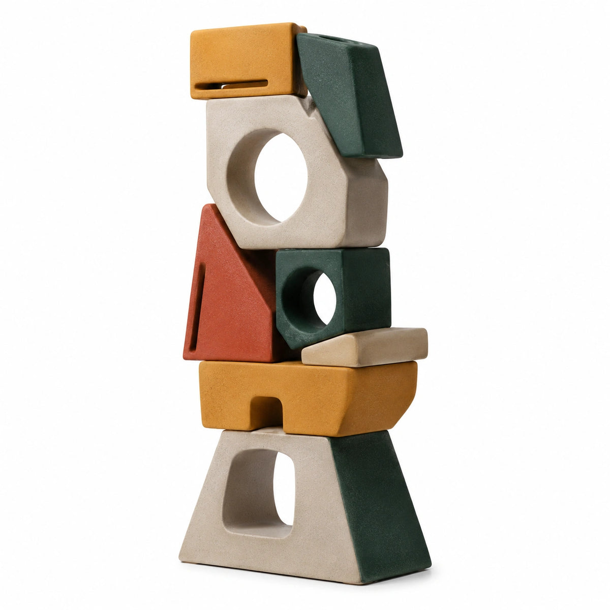 Bloques Decorativos Geométricos Multicolores con Diseño Abstracto