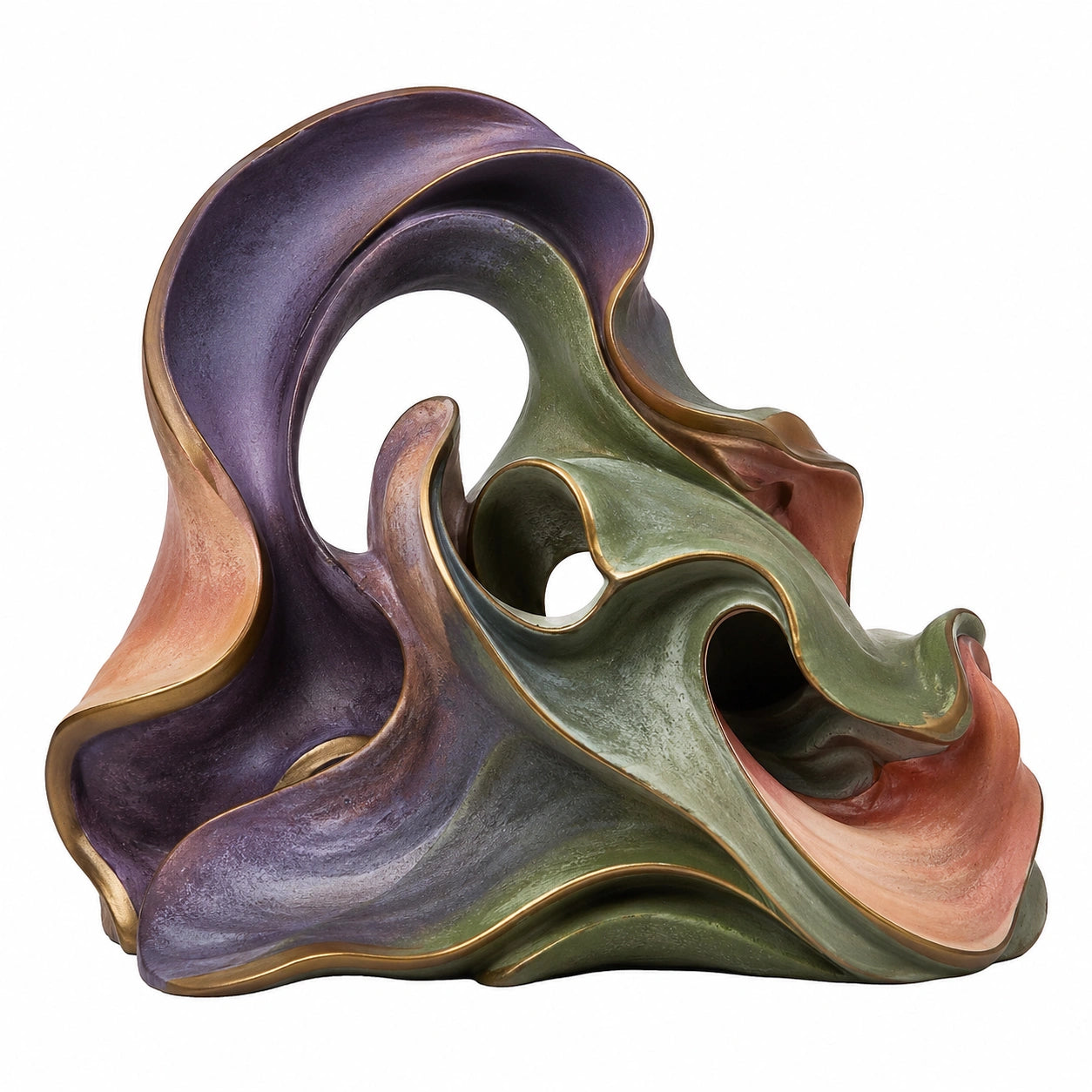 Escultura Abstracta Decorativa Multicolor con Diseño Ondulado