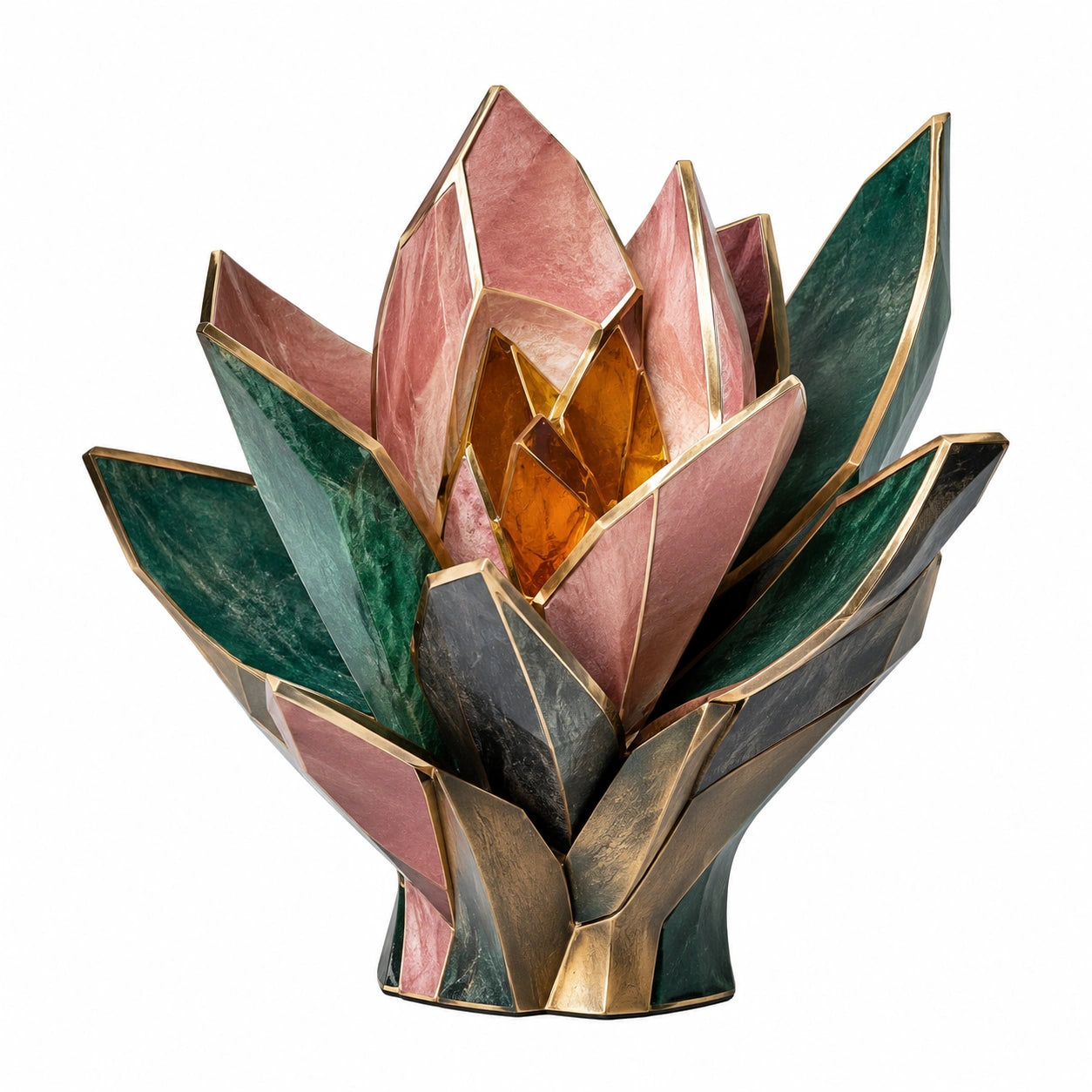 Escultura Abstracta de Flor Multicolor