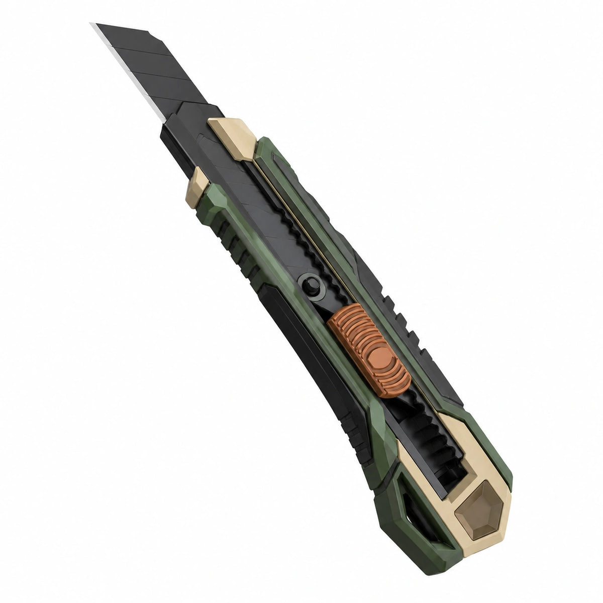 Cuchillo Cutter Retráctil Profesional Verde/Negro