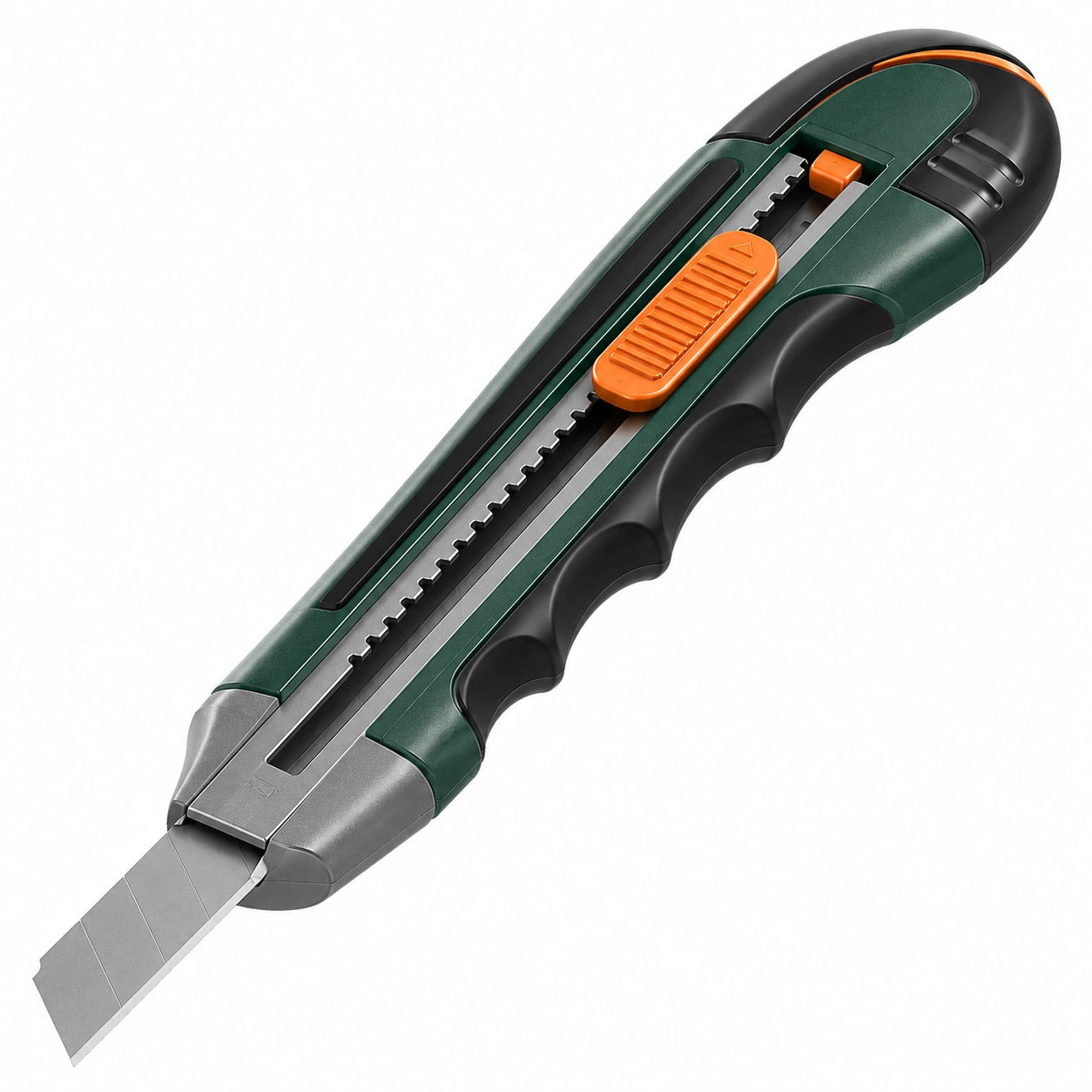 Cúter de Precisión Verde Naranja con Seguro Ergonómico