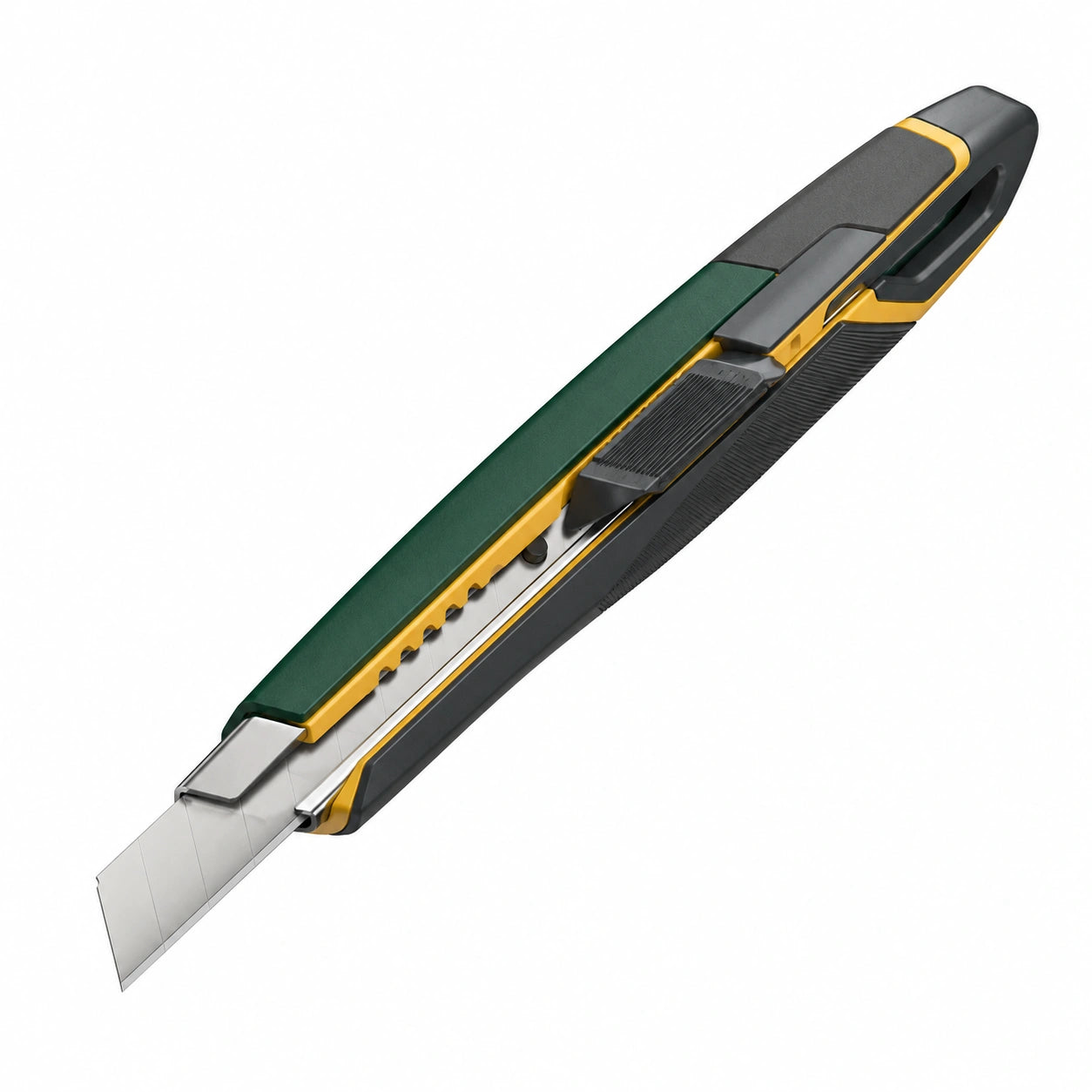 Cuchillo Cortador Profesional con Hoja Retráctil Negro/Verde/Amarillo