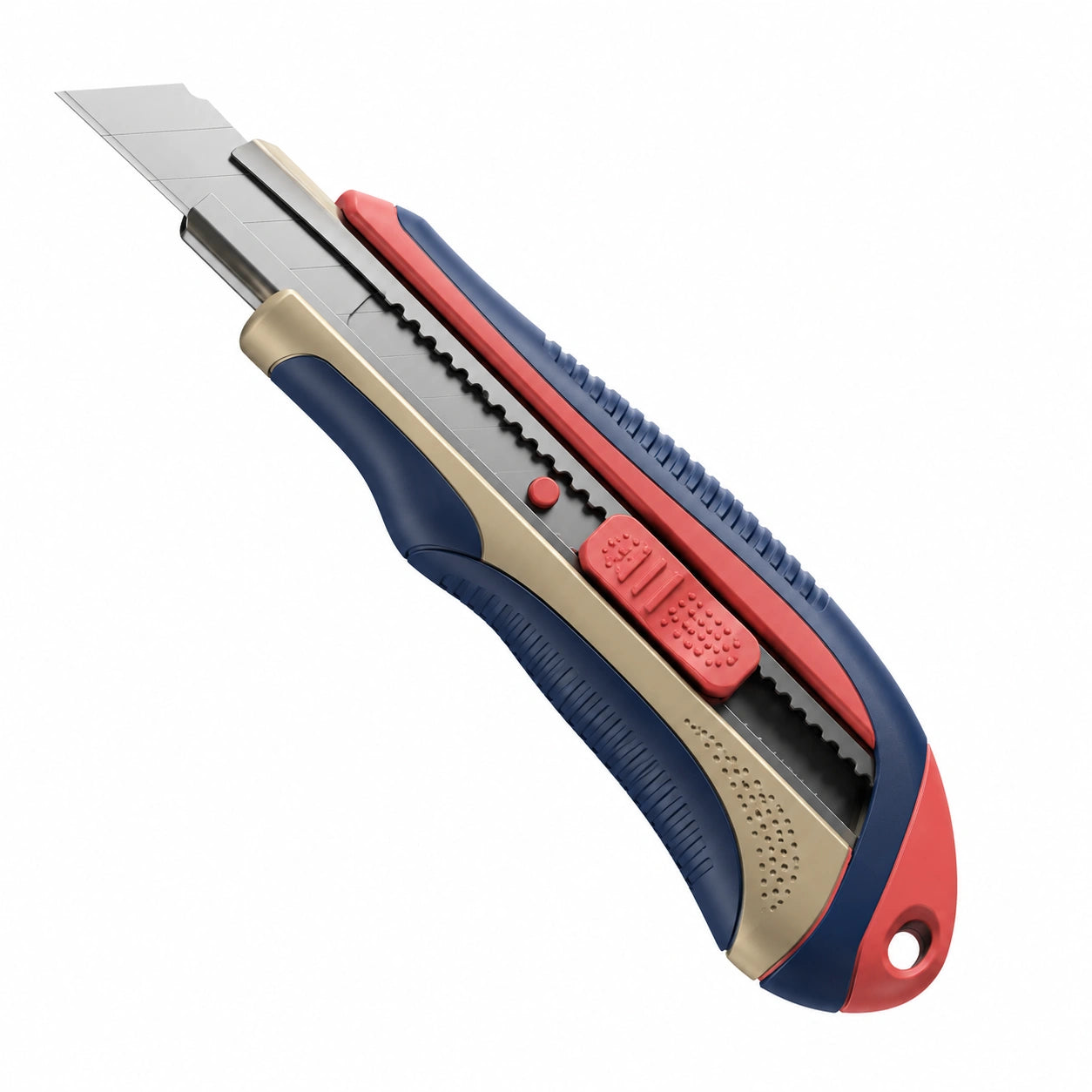Cúter Retráctil Profesional Rojo/Azul 15cm