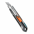 Cúter Retráctil Profesional con Hoja de Acero Inoxidable y Mango Ergonómico Gris/Naranja/Negro