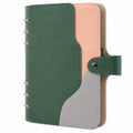 Cuaderno A5 Verde/Rosa/Gris con Anillas y Broche