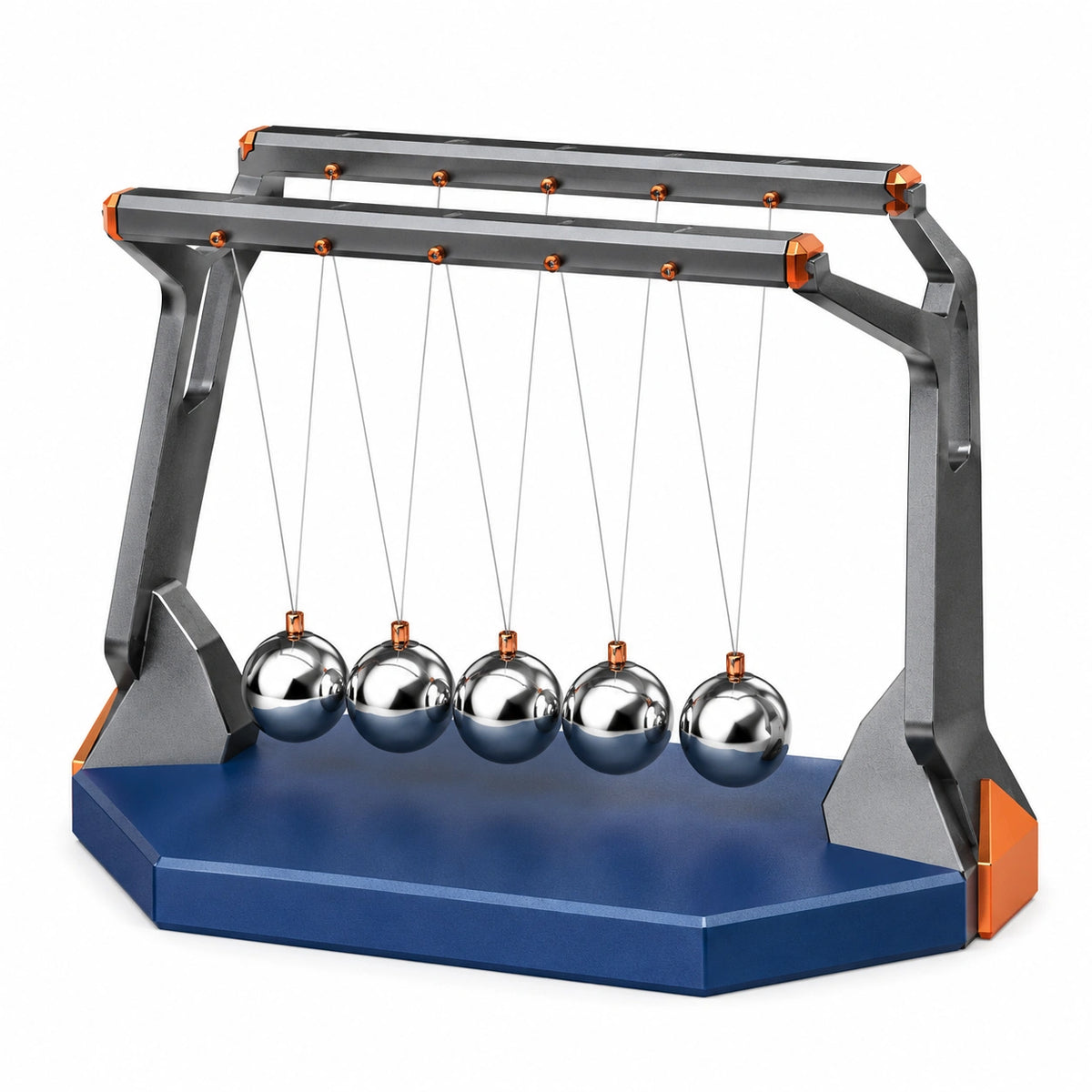 Péndulo de Newton de 5 Bolas Azul y Gris