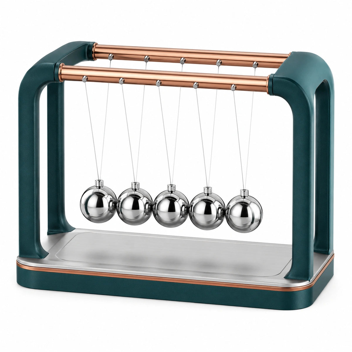Péndulo de Newton Decorativo Verde con 5 Bolas