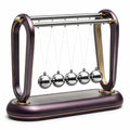 Péndulo de Newton Decorativo Cromado y Violeta