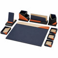 Conjunto de Accesorios de Escritorio Azul Marino, Beige y Naranja