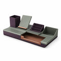 Organizador de Escritorio Modular Verde y Púrpura