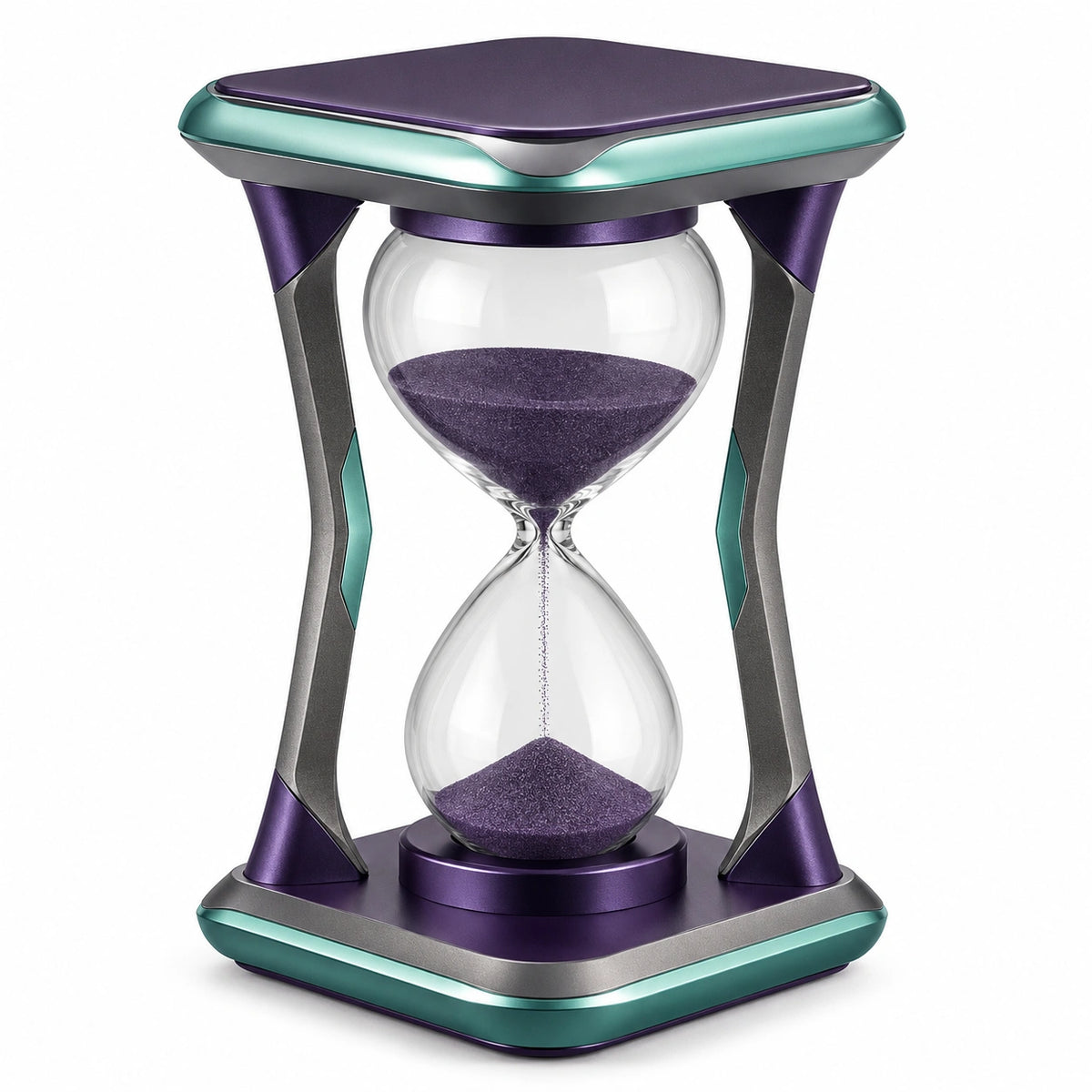 Reloj de Arena Decorativo de Metal Violeta y Verde 30cm