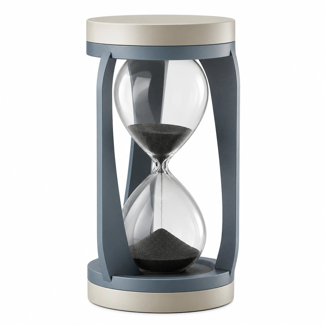 Reloj de Arena Azul y Gris con Arena Negra