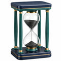 Reloj de Arena Decorativo de Vidrio Azul y Verde con Arena Negra 30 Minutos