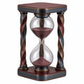 Reloj de Arena de Madera y Vidrio con Arena Roja 60 Minutos