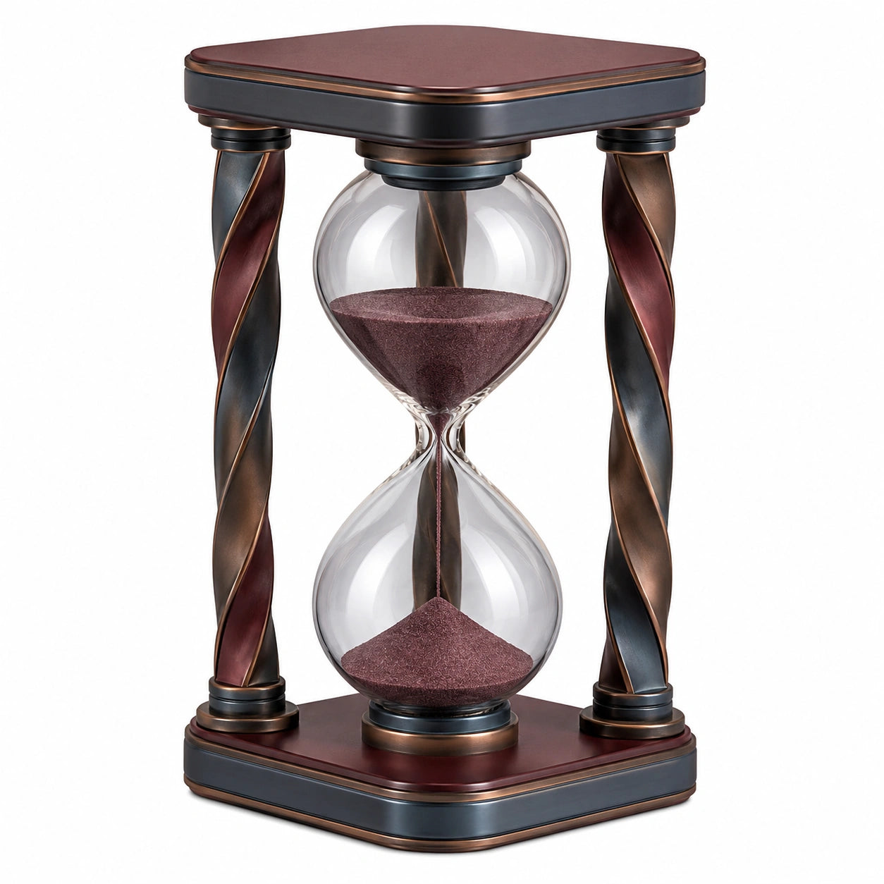 Reloj de Arena de Madera y Vidrio con Arena Roja 60 Minutos