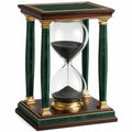 Reloj de Arena Decorativo Verde y Dorado con Vidrio