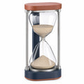 Reloj de Arena Decorativo Azul y Marrón de Vidrio y Acero