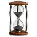 Reloj de Arena Decorativo Triangular de Vidrio y Madera