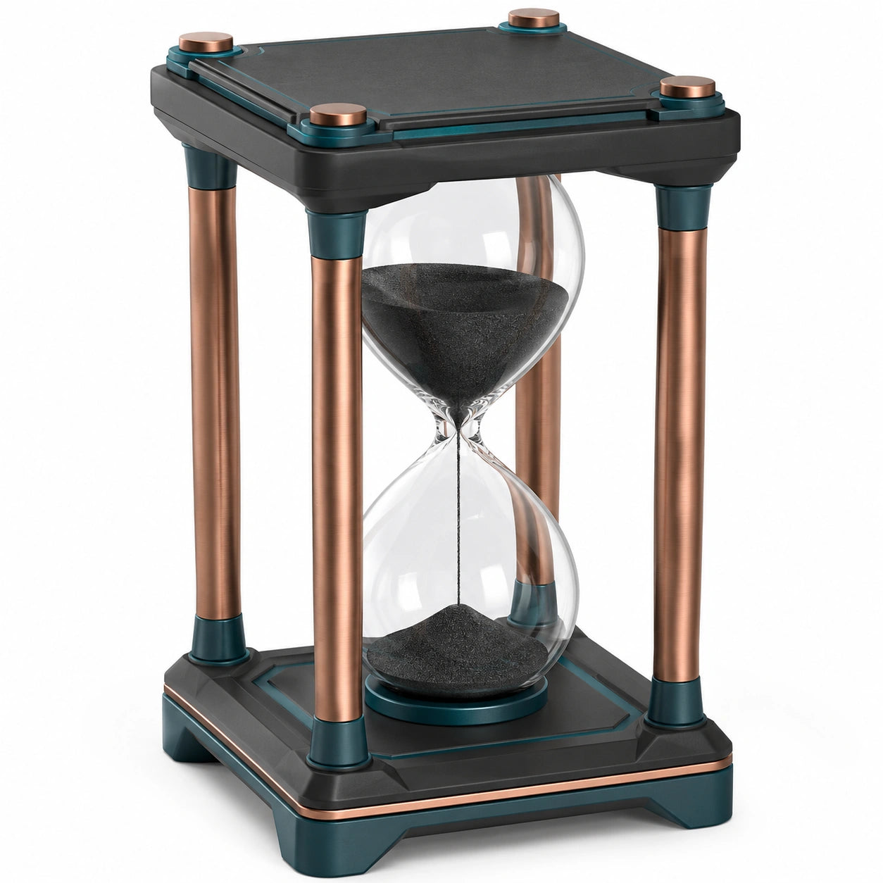 Reloj de arena decorativo negro y bronce 25 minutos