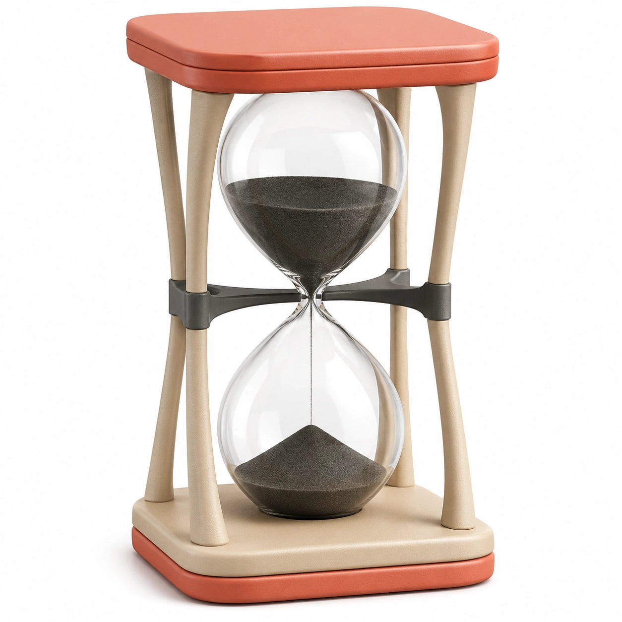 Reloj de Arena Decorativo con Arena Negra Beige y Naranja