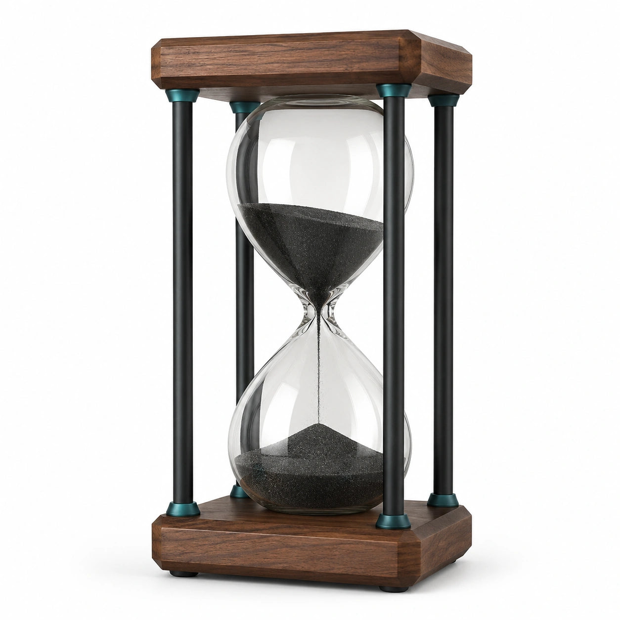 Reloj de Arena Decorativo Marrón y Negro con Temporizador de 30 Minutos