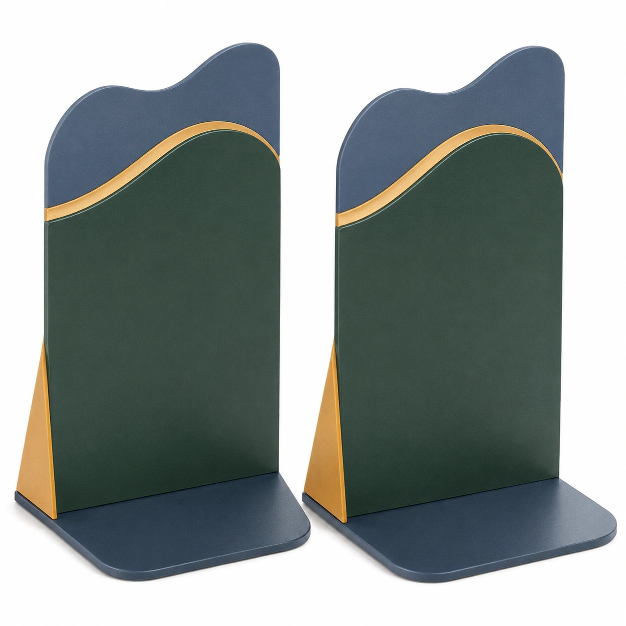Soportes Modernos para Libros en Azul y Verde