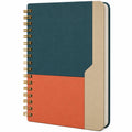 Cuaderno A5 Espiral Azul, Naranja y Beige
