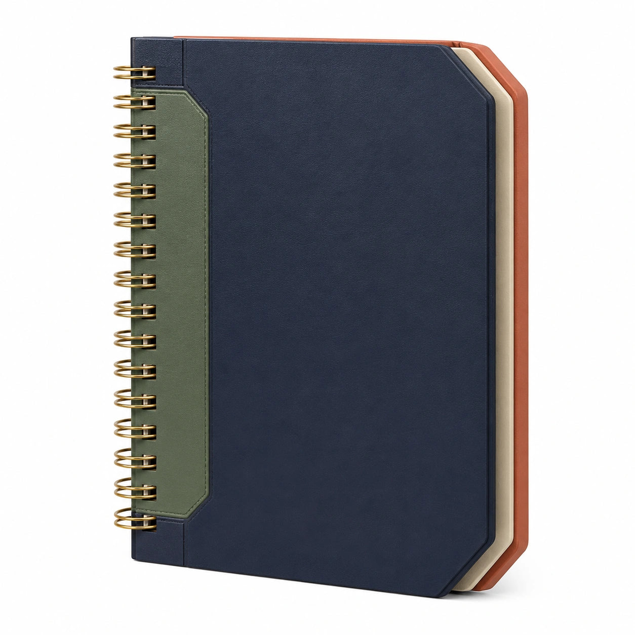 Cuaderno A5 Espiral con Tapa Dura Azul/Verde/Marrón