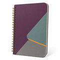Cuaderno Espiral Diseño Geométrico A5 Morado/Gris/Verde