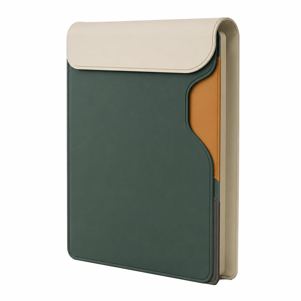 Carpeta de Documentos A4 Verde/Beige/Marrón con Solapa Superior