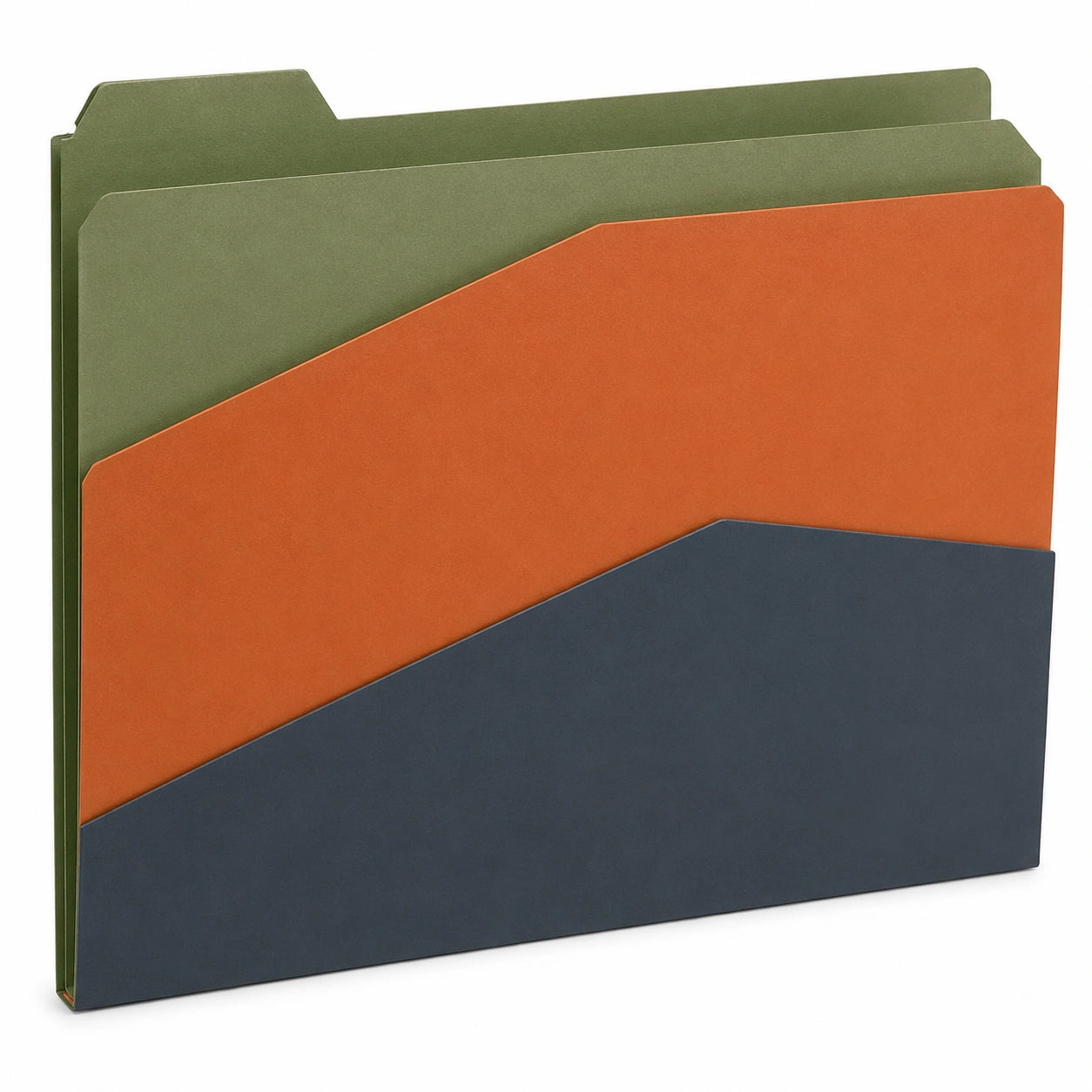 Conjunto de Carpetas de Archivo Tricolor Verde, Naranja y Azul